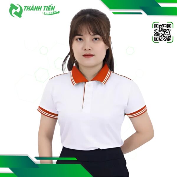 Mẫu Áo Polo Đồng Phục Phối Cổ Màu Đỏ