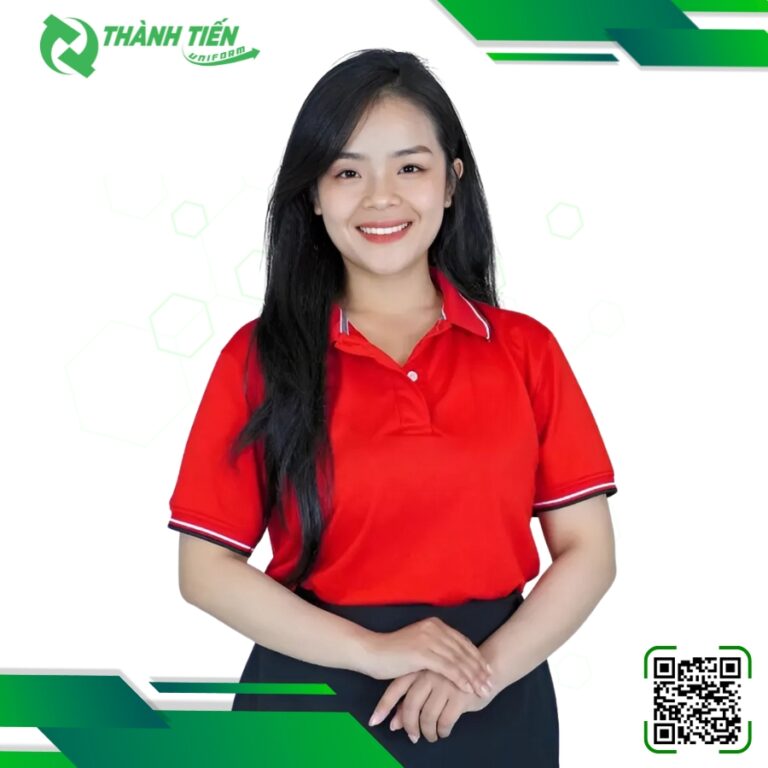 Mẫu Áo Polo Màu Đỏ Phối Viền Đen
