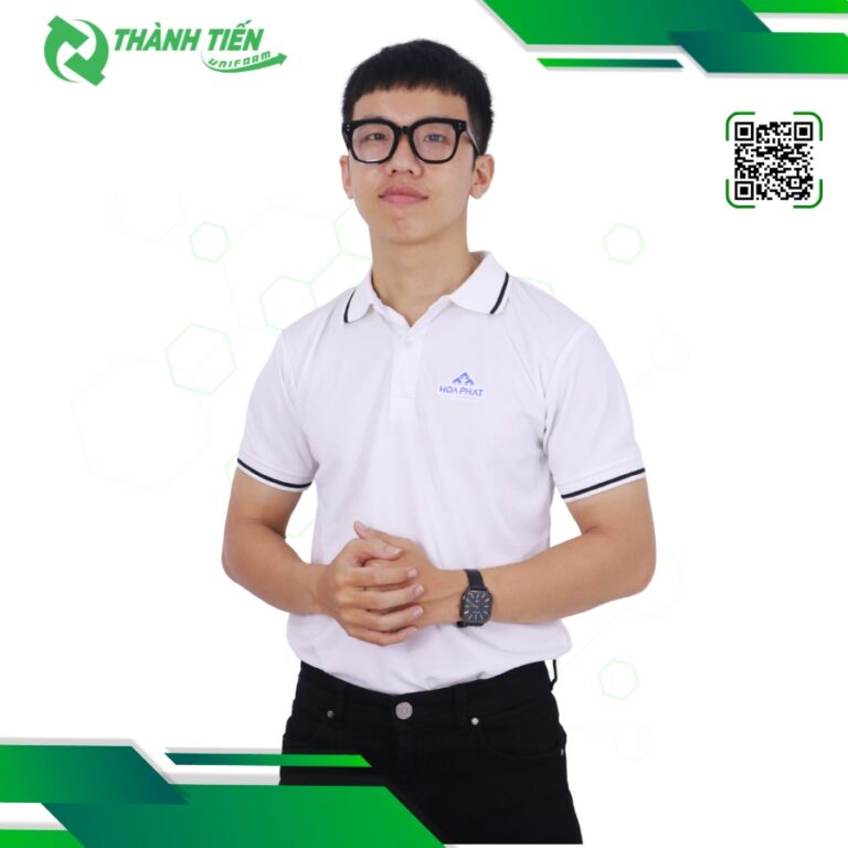 Áo Thun Công Sở Màu Trắng Phối Viền Đen