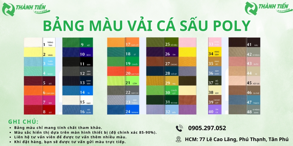 bang mau vai ca sau poly