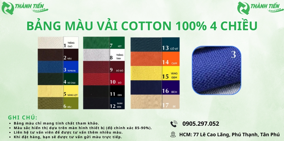 bang mau vai cotton