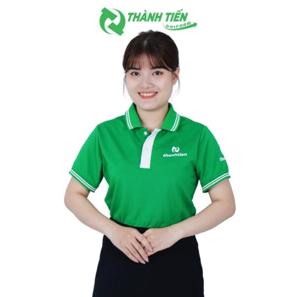 Mẫu Áo Polo Đồng Phục Công Ty Thành Tiến Màu Xanh Lá