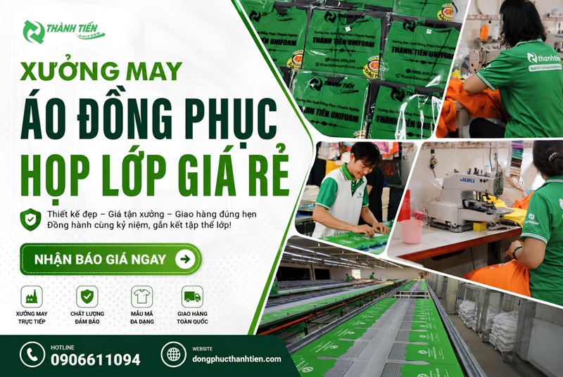 Xưởng may áo họp lớp 20 năm ra trường giá rẻ, chất lượng