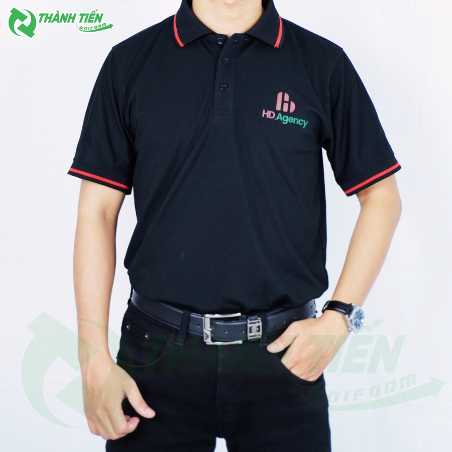 Đồng Phục Thành Tiến sử dụng kỹ thuật in chuyển nhiệt đảm bảo độ bền của logo