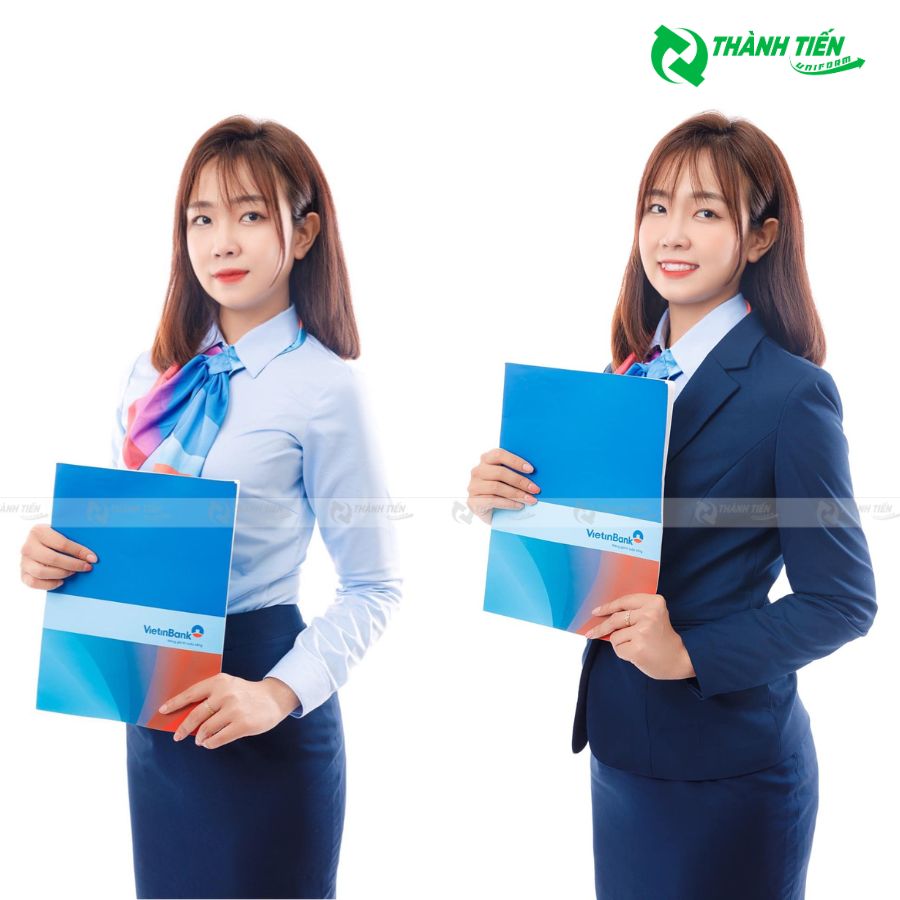 Áo sơ mi đồng phục Vietinbank được sử dụng chất liệu vải Kate Silk cao cấp
