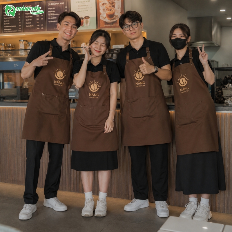 Mẫu tạp dề màu nâu đẹp
