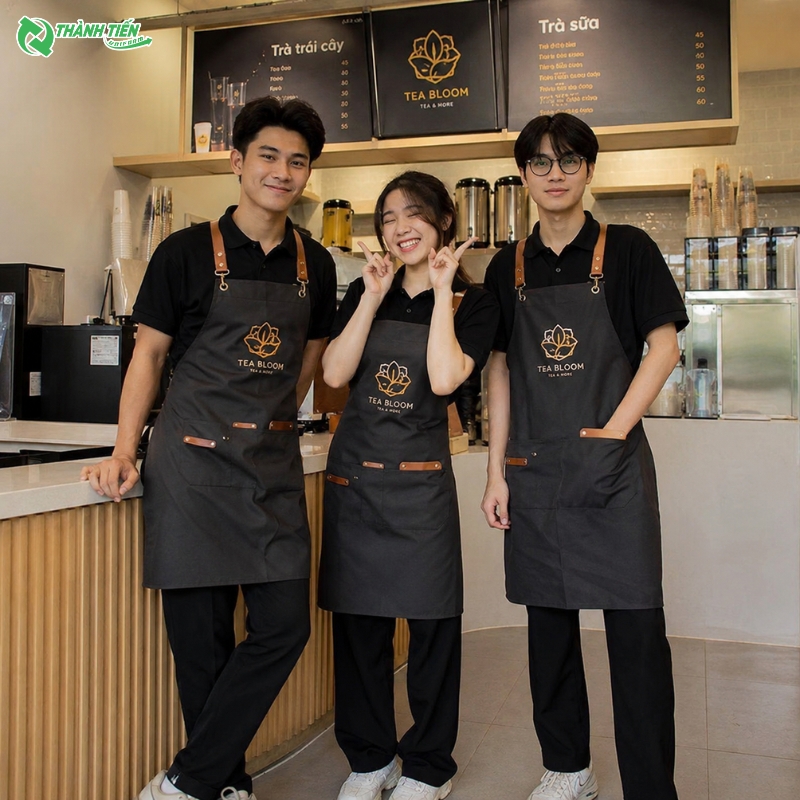 Đồng phục nhân viên pha chế chuyên nghiệp cho quán trà sữa và cafe