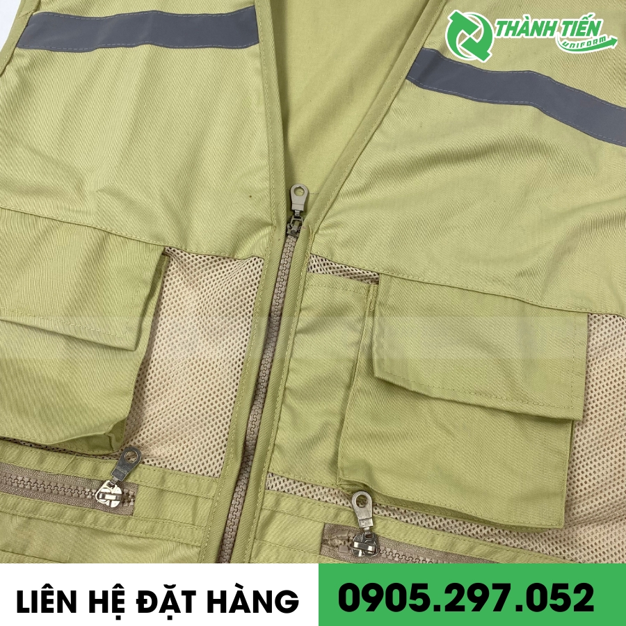 Áo may 4 túi hộp dạng túi dán đựng đồ vật