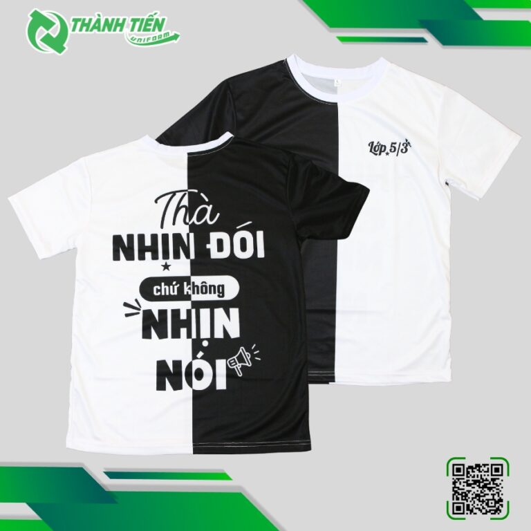 Mẫu Áo Đồng Phục Lớp 5/3 Trắng Đen