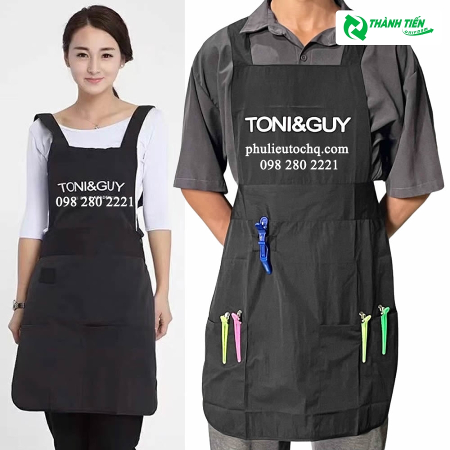 Tạp dề cho thợ tóc được thiết kế có nhiều túi để đựng dụng cụ 