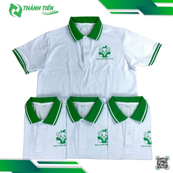 Mẫu Áo Thun Có Cổ Phối Viền Xanh