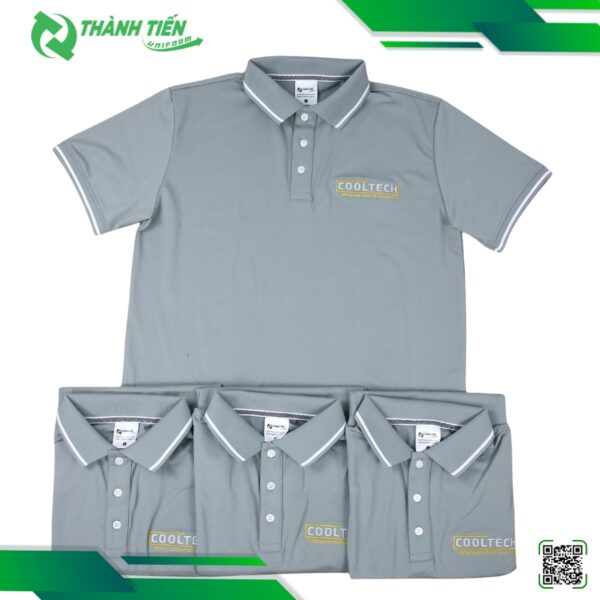 Mẫu Áo Thun Có Cổ Màu Xám Cao Cấp