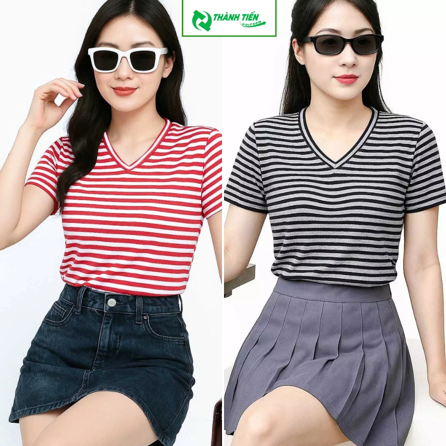 Áo thun cổ tim nữ đẹp​