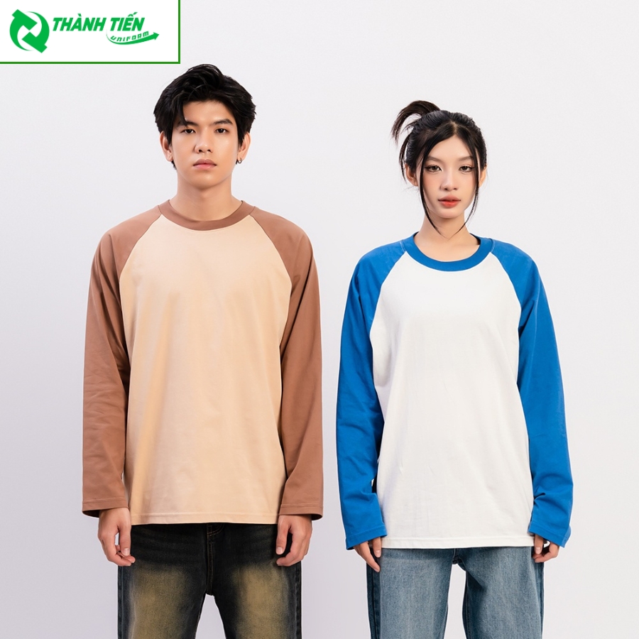 Áo raglan nổi bật với phần tay áo và thân áo phối màu khác nhau