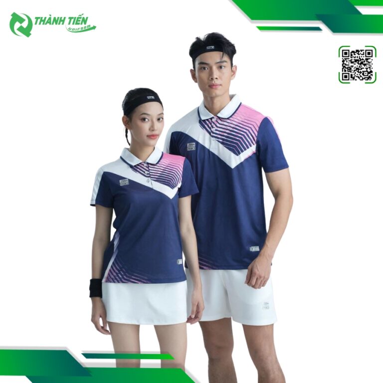 Mẫu áo đồng phục bóng bàn cổ polo phối hai màu