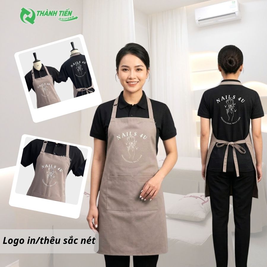 Mẫu tạp dề đồng phục nhân viện tiệm nails