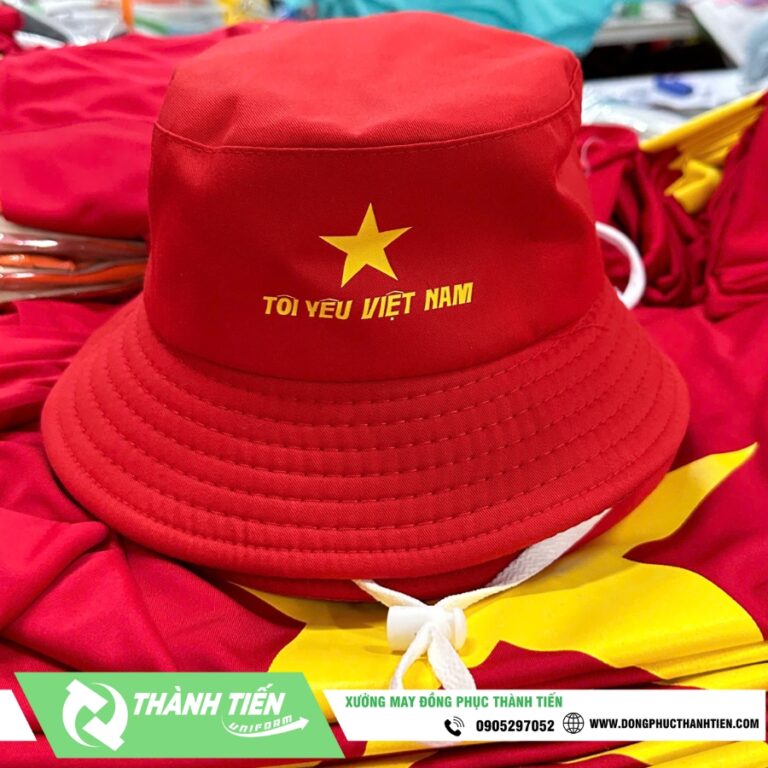Nón Bucket In Cờ Đỏ Sao Vàng Việt Nam