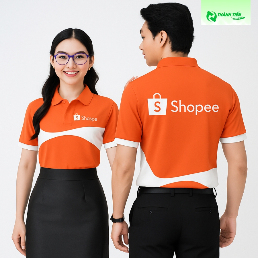 Mẫu áo polo đồng phục màu cam