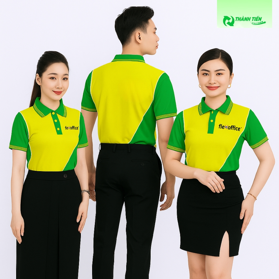Mẫu Áo Thun Đồng Phục Màu Vàng Nổi Bật