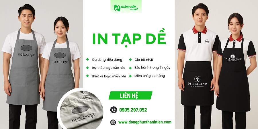 Xưởng in tạp dề theo yêu cầu số lượng ít giá rẻ tại TPHCM