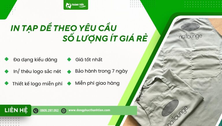In Tạp Dề Theo Yêu Cầu Số Lượng Ít Giá Rẻ Tại HCM