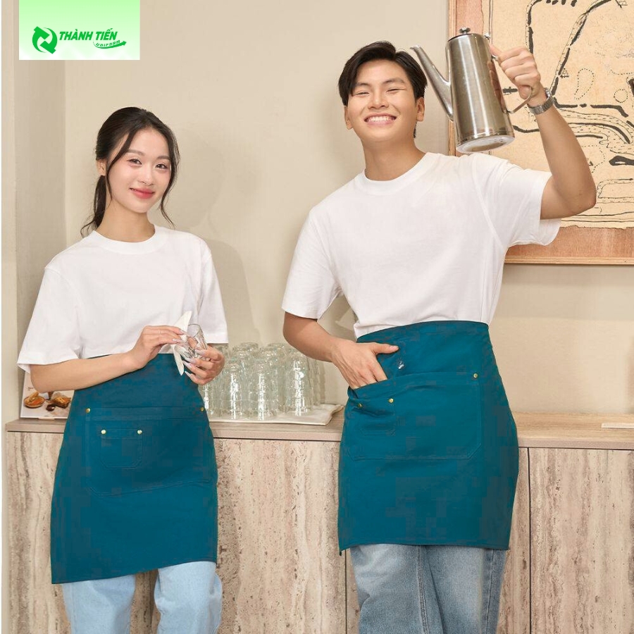 Mẫu tạp dề ngắn cho nhân viên phục vụ quán ăn 