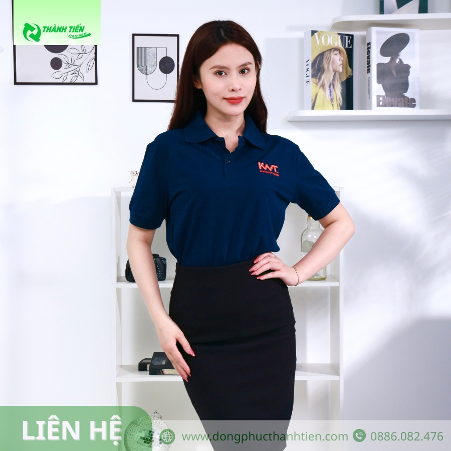 áo đồng phục văn phòng xanh đen