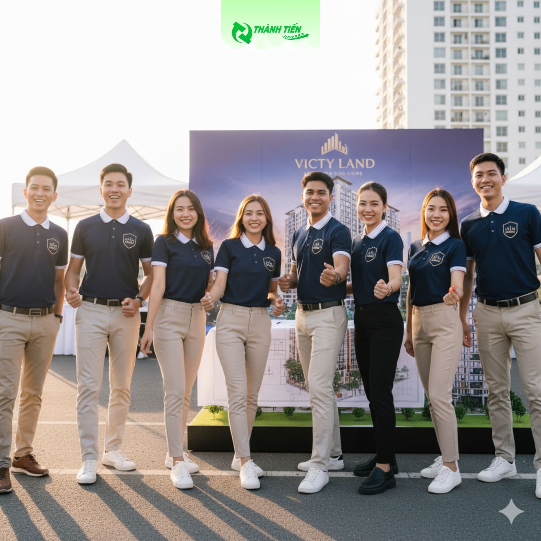 Mẫu áo thun đồng phục bất động sản trẻ trung