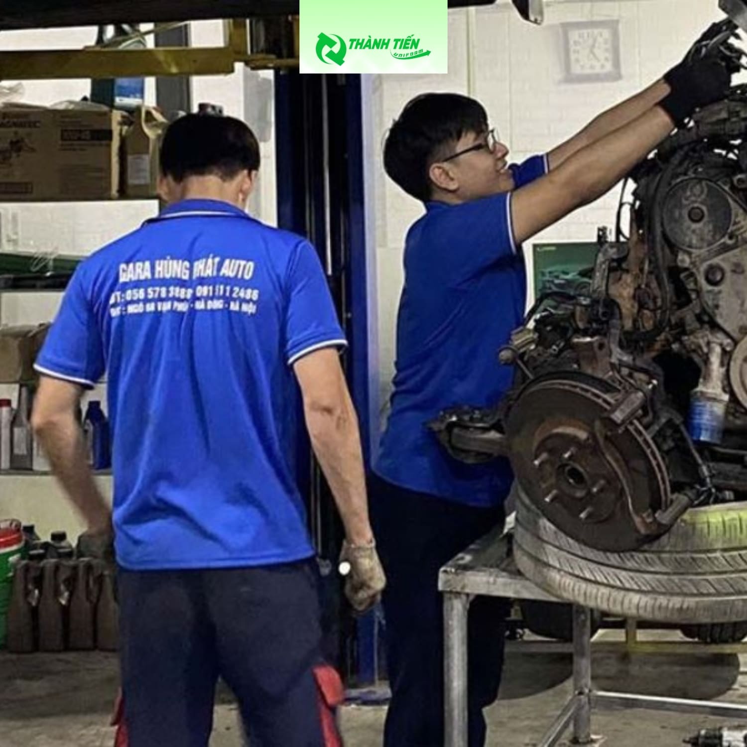 Ao dong phuc gara o to 6