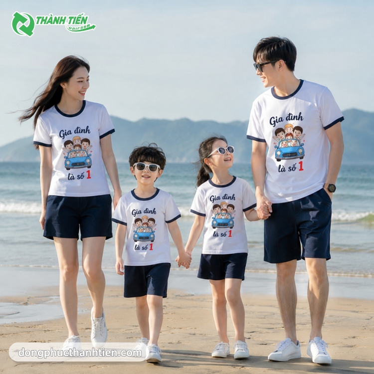 Mẫu áo gia đình theo yêu cầu.