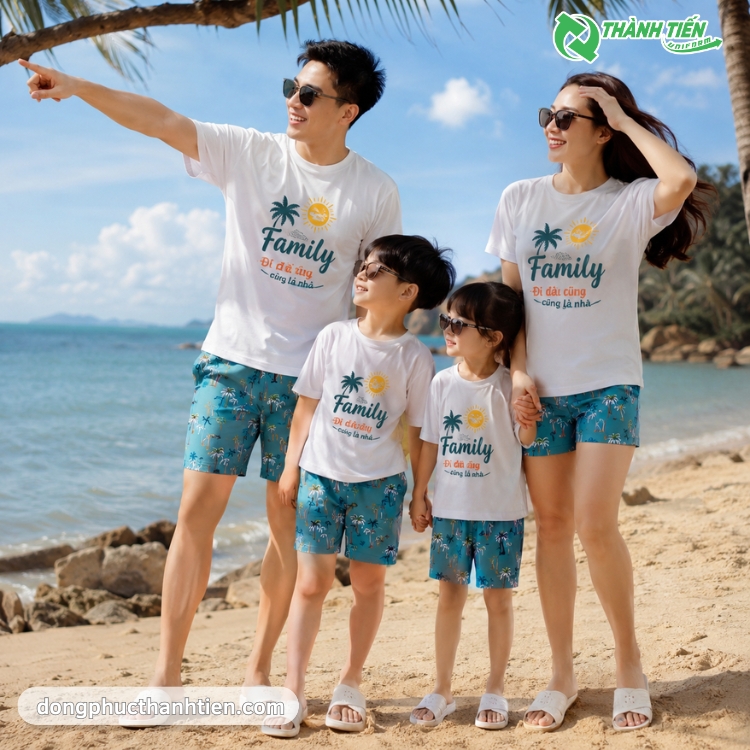 Áo đồng phục gia đình đi du lịch.