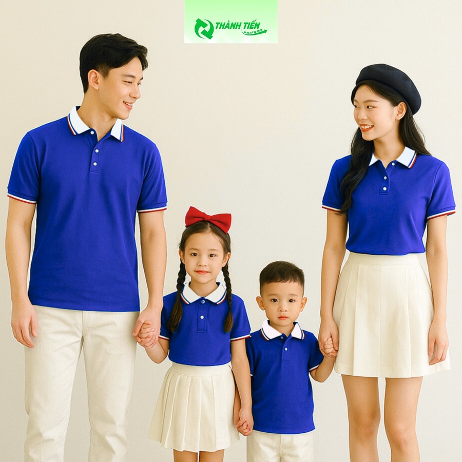 Áo thun gia đình tone xanh tươi mới