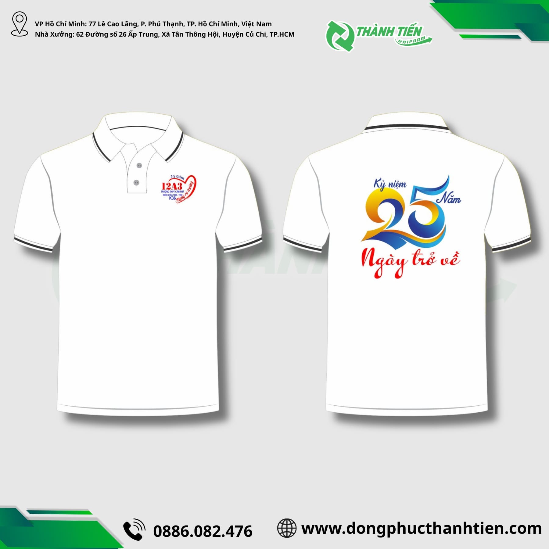 ao dong phuc ky niem 20 nam ra truong 10