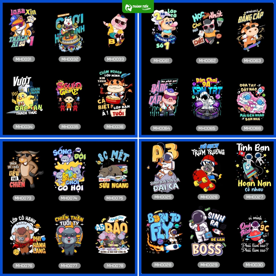 Mẫu logo, slogan in decal trên áo sáng tạo, ý nghĩa