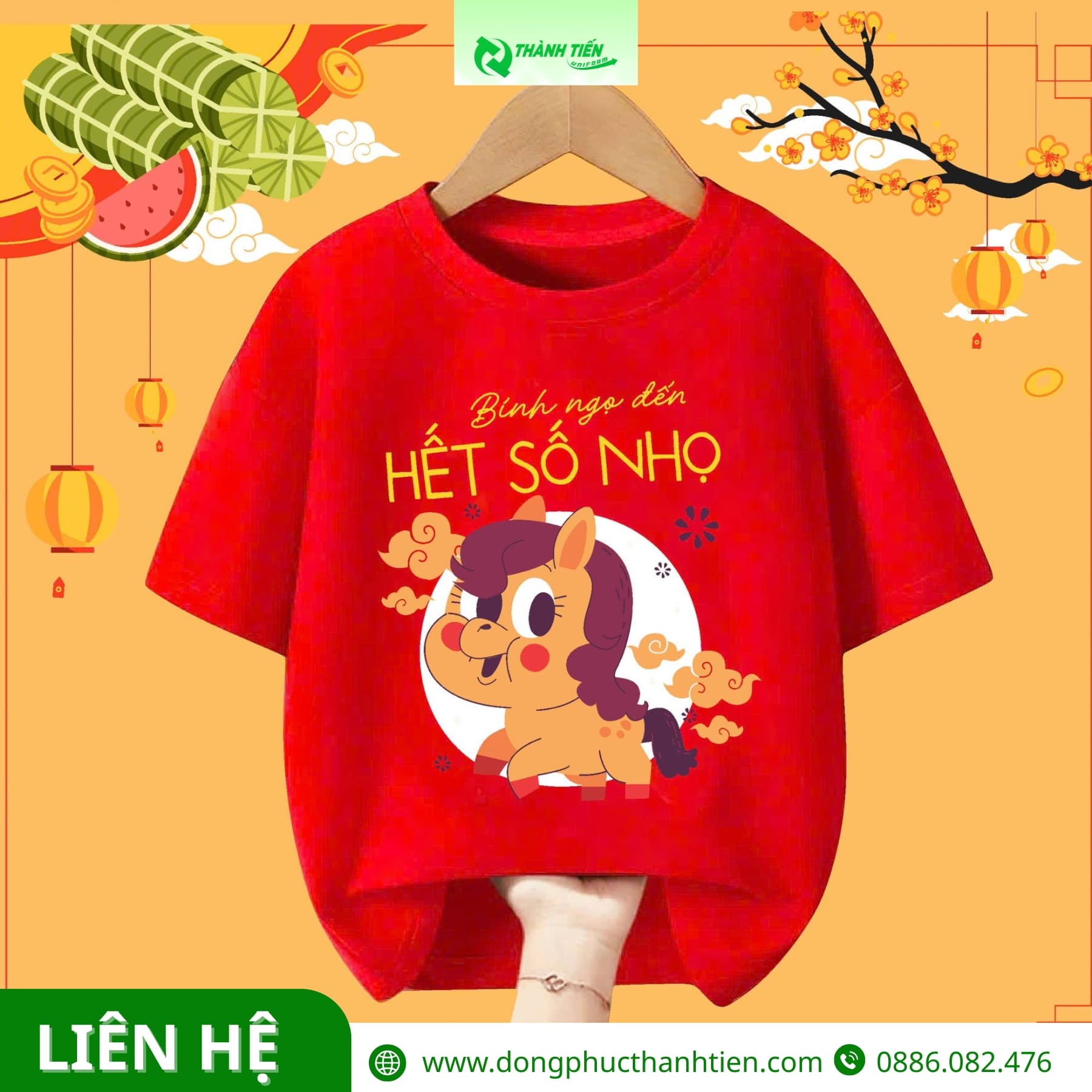 Áo Tết dễ thương in hình