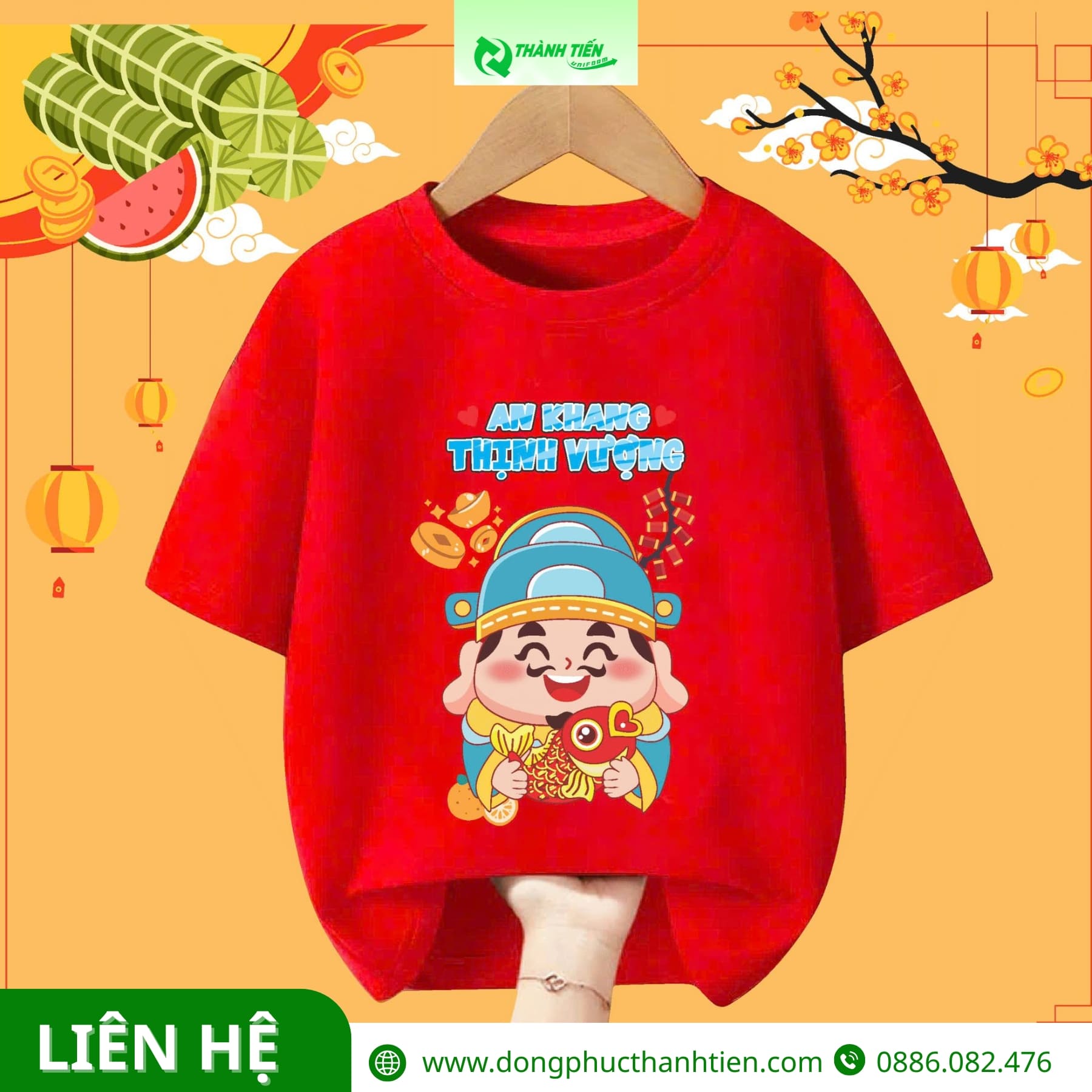 Áo nhóm Tết gia đình màu đỏ truyền thống