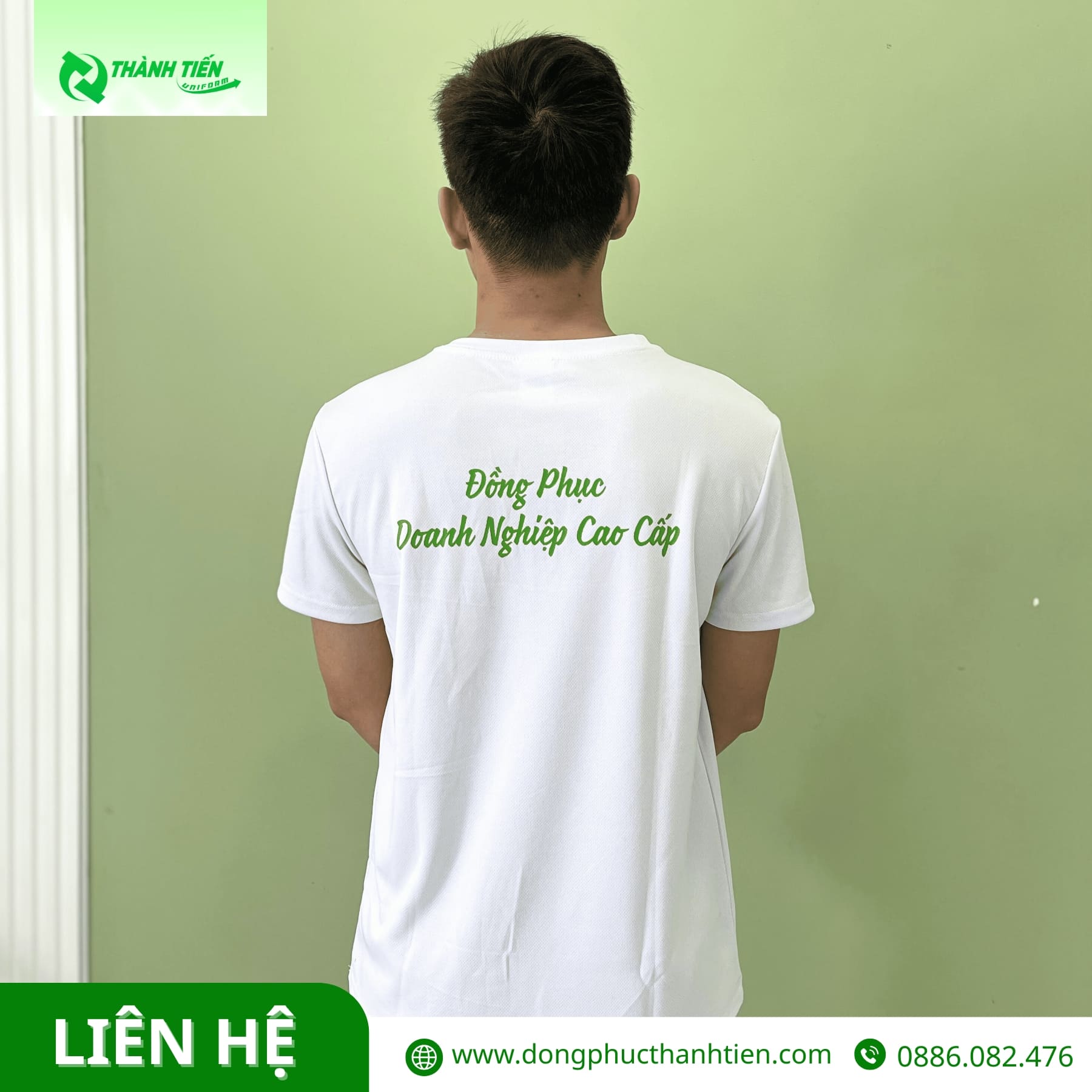 Đặt áo thun cổ tròn may sẵn in thông điệp giá rẻ 