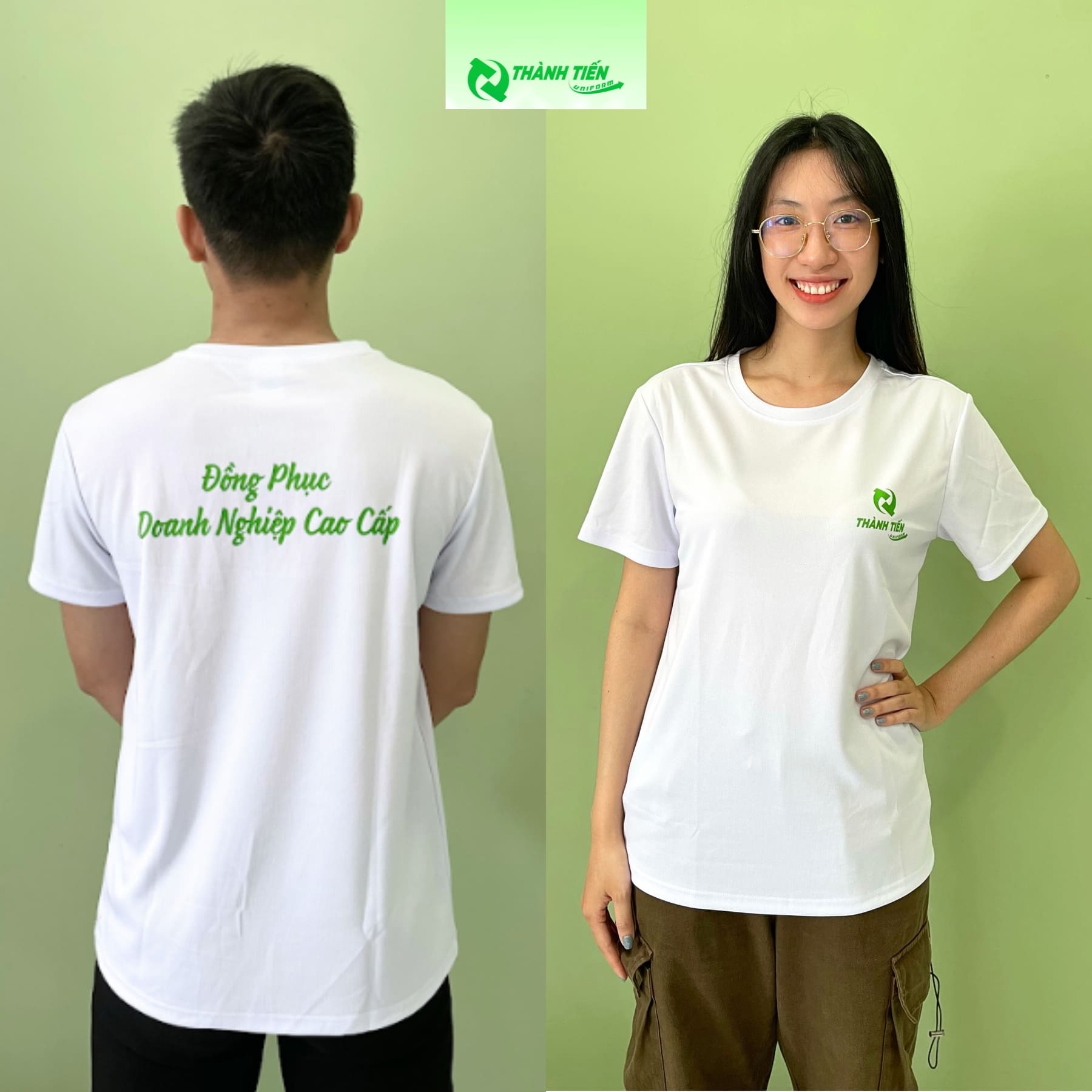 Áo thun cổ tròn may sẵn in logo theo yêu cầu 