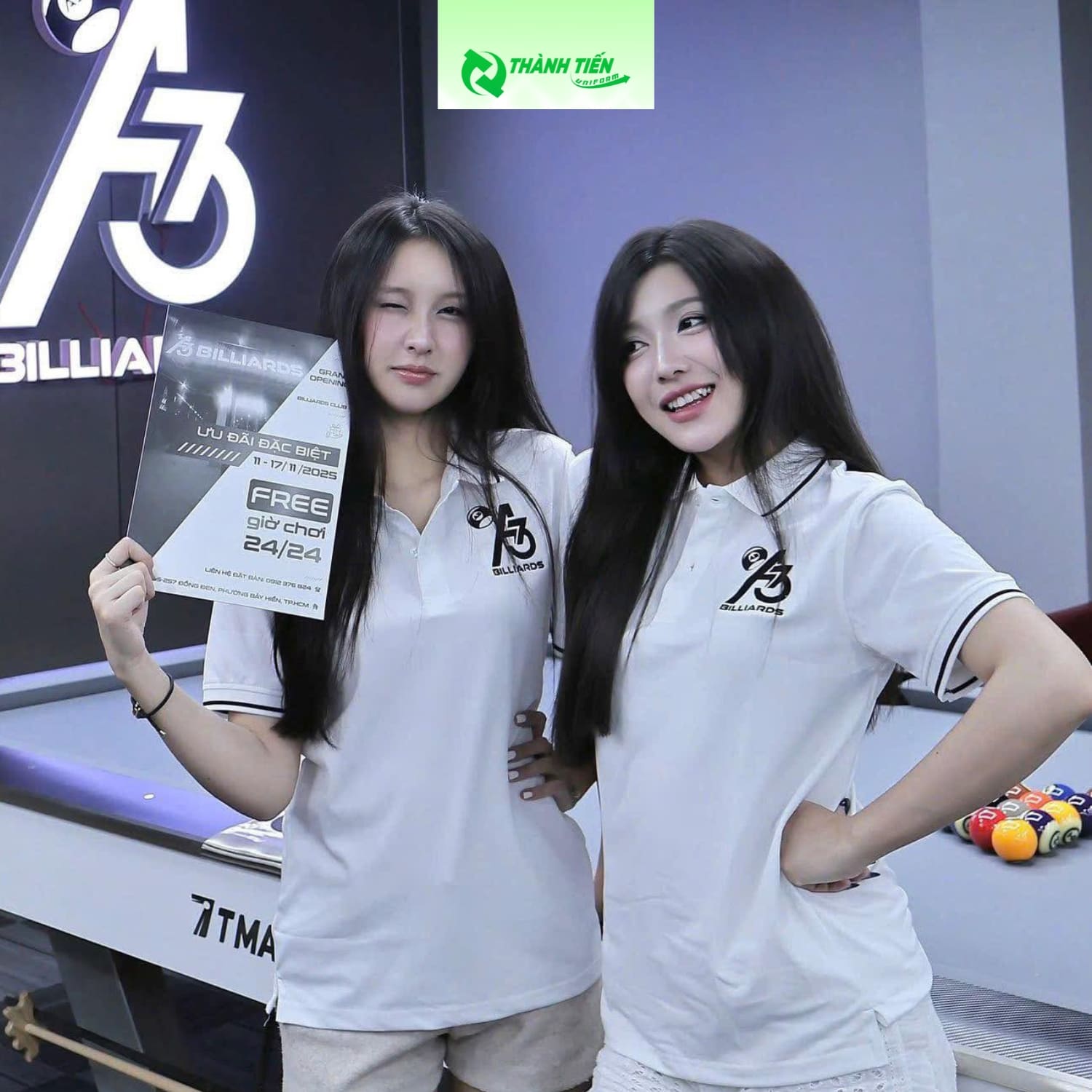 Kiểu áo đồng phục polo bida thanh lịch, lịch sự