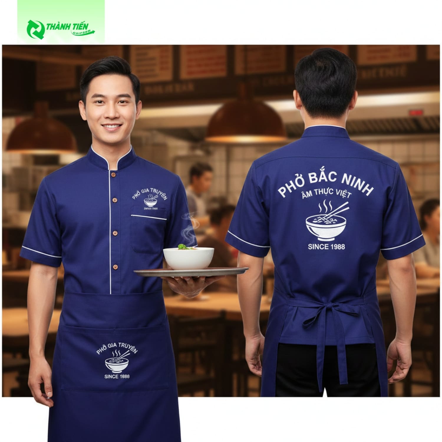 Đồng phục làm nổi bật quán phở đến khách hàng