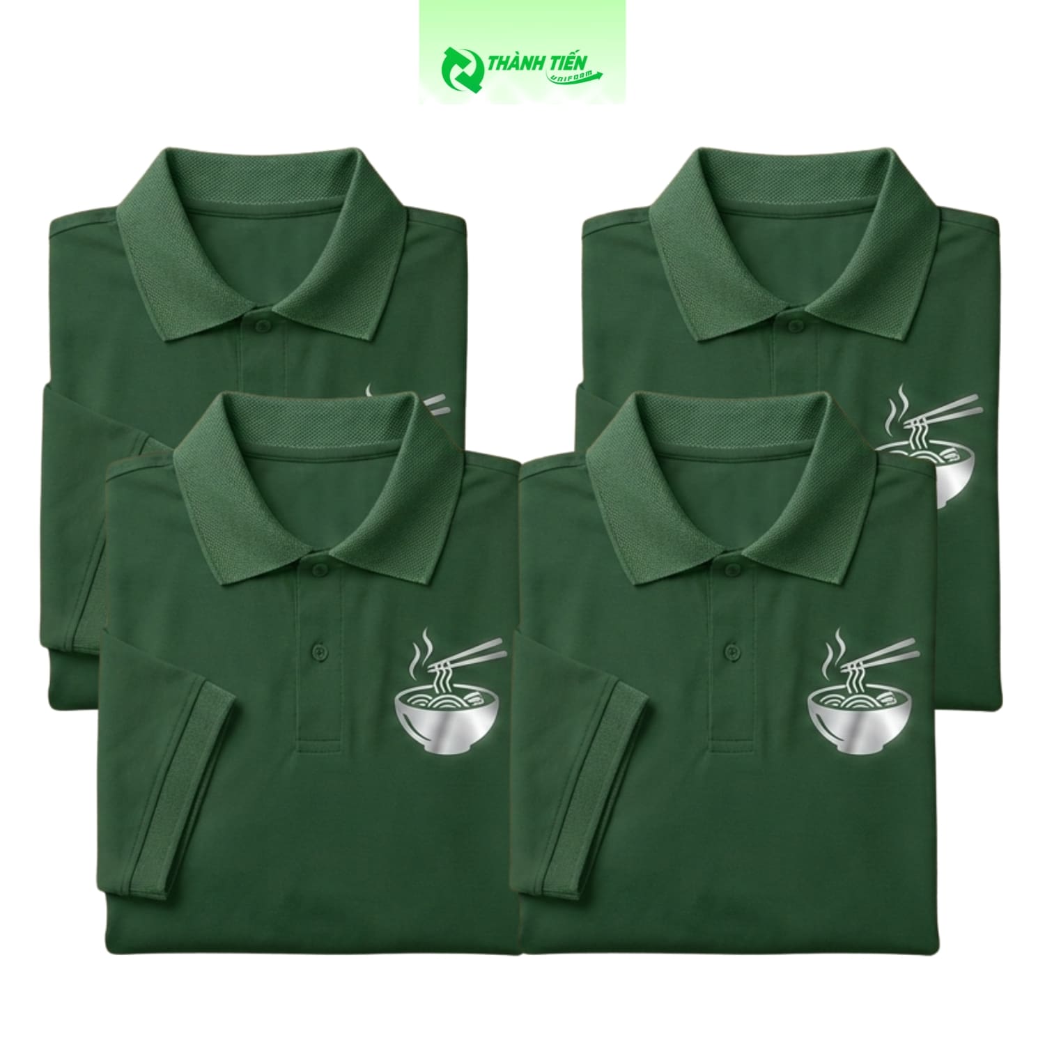 Áo polo đồng phục quán phở màu xanh rêu