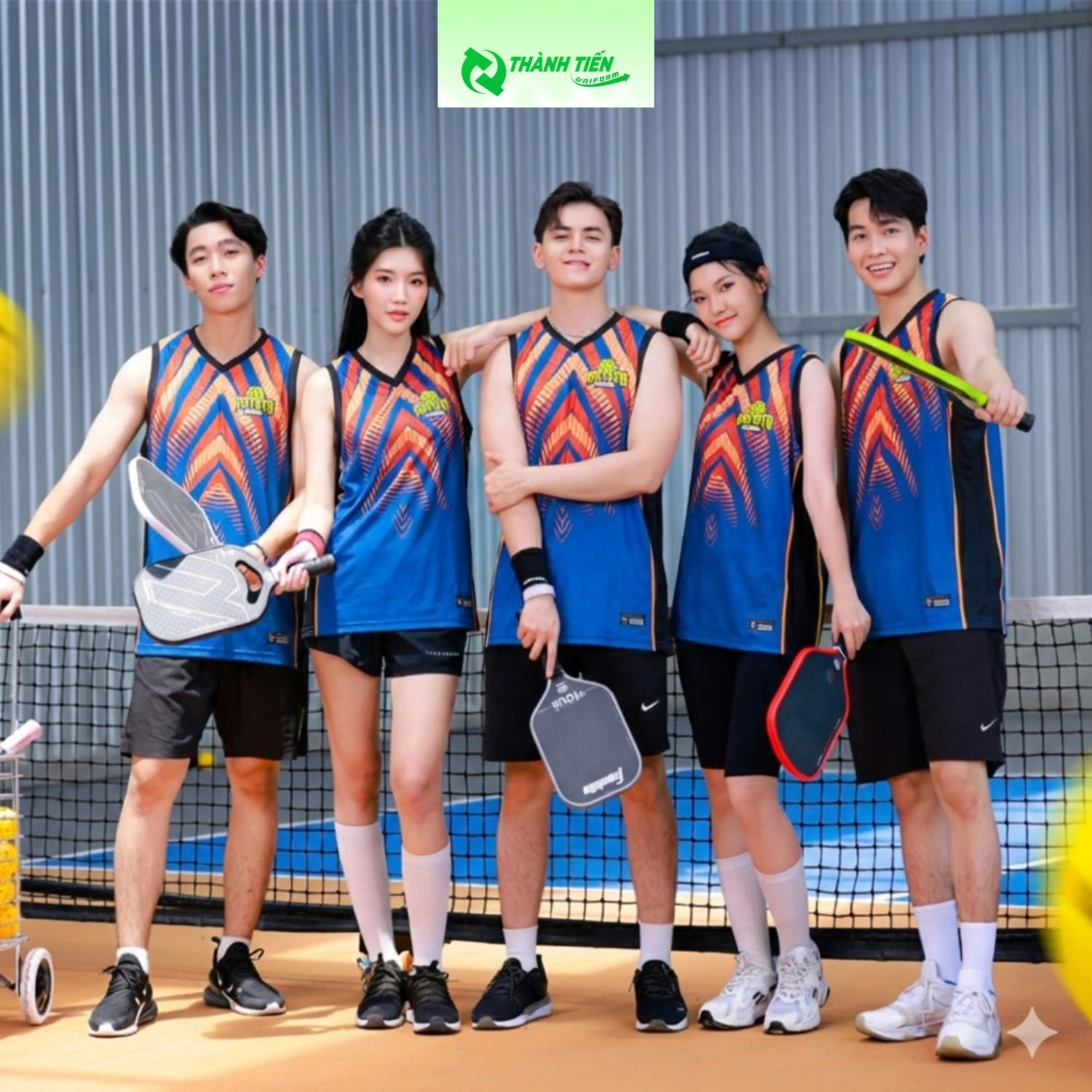 Mẫu Áo thun ba lỗ Pickleball Nhóm