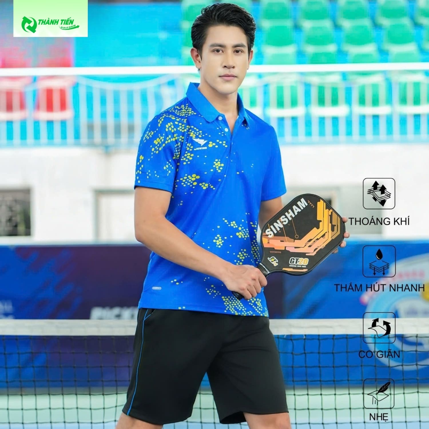 Áo Pickleball co giãn 4 chiều, thấm hút mồ hôi tốt