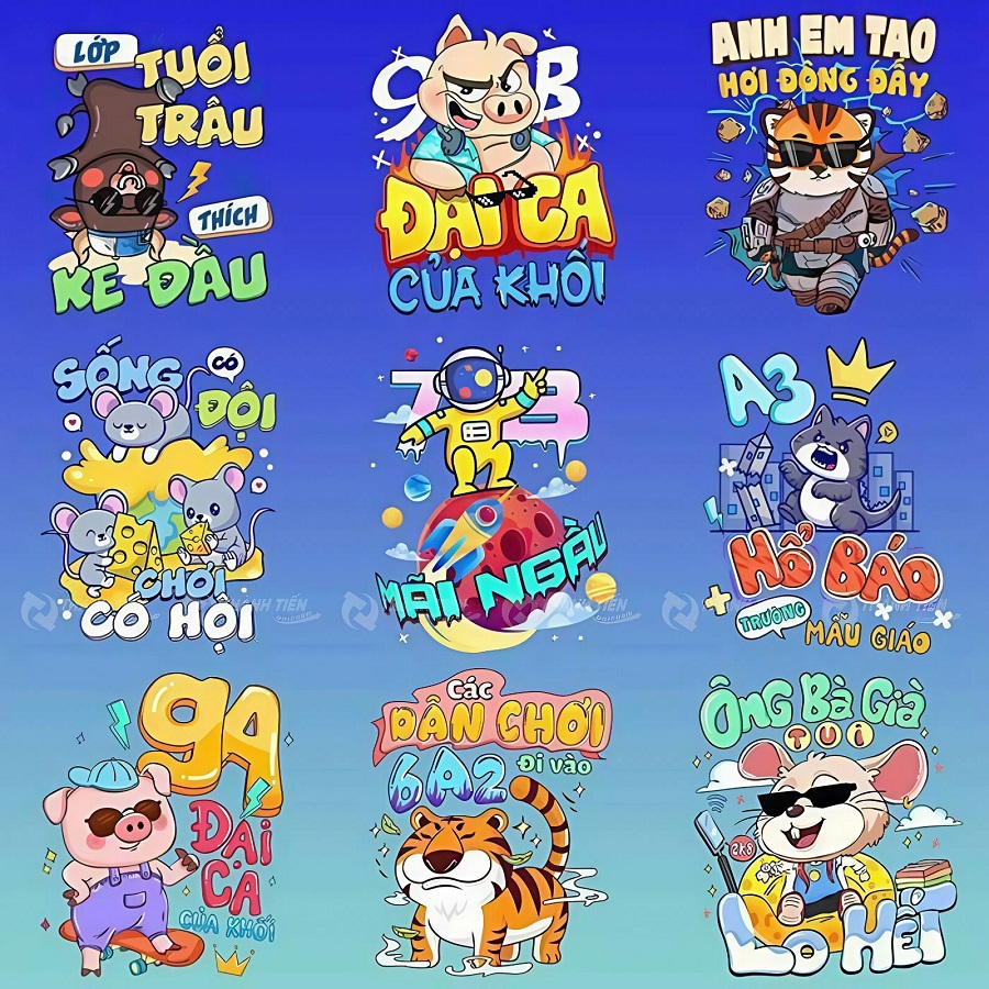 Mẫu logo in áo nhóm ngộ nghĩnh