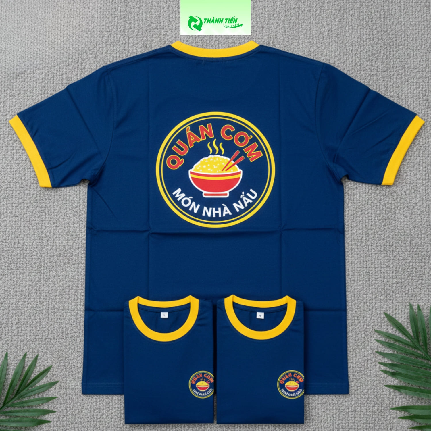 Mẫu áo thun cổ tròn đồng phục tiệm cơm bình dân