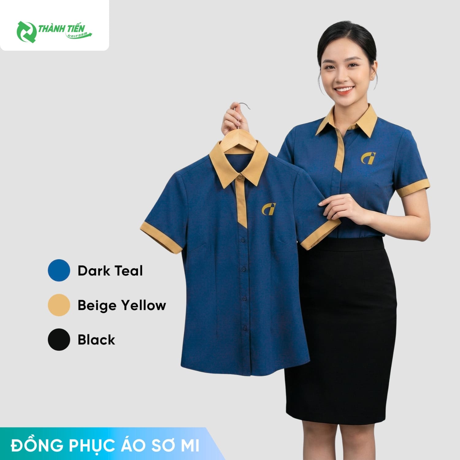 Áo sơ mi nữ cổ chữ V