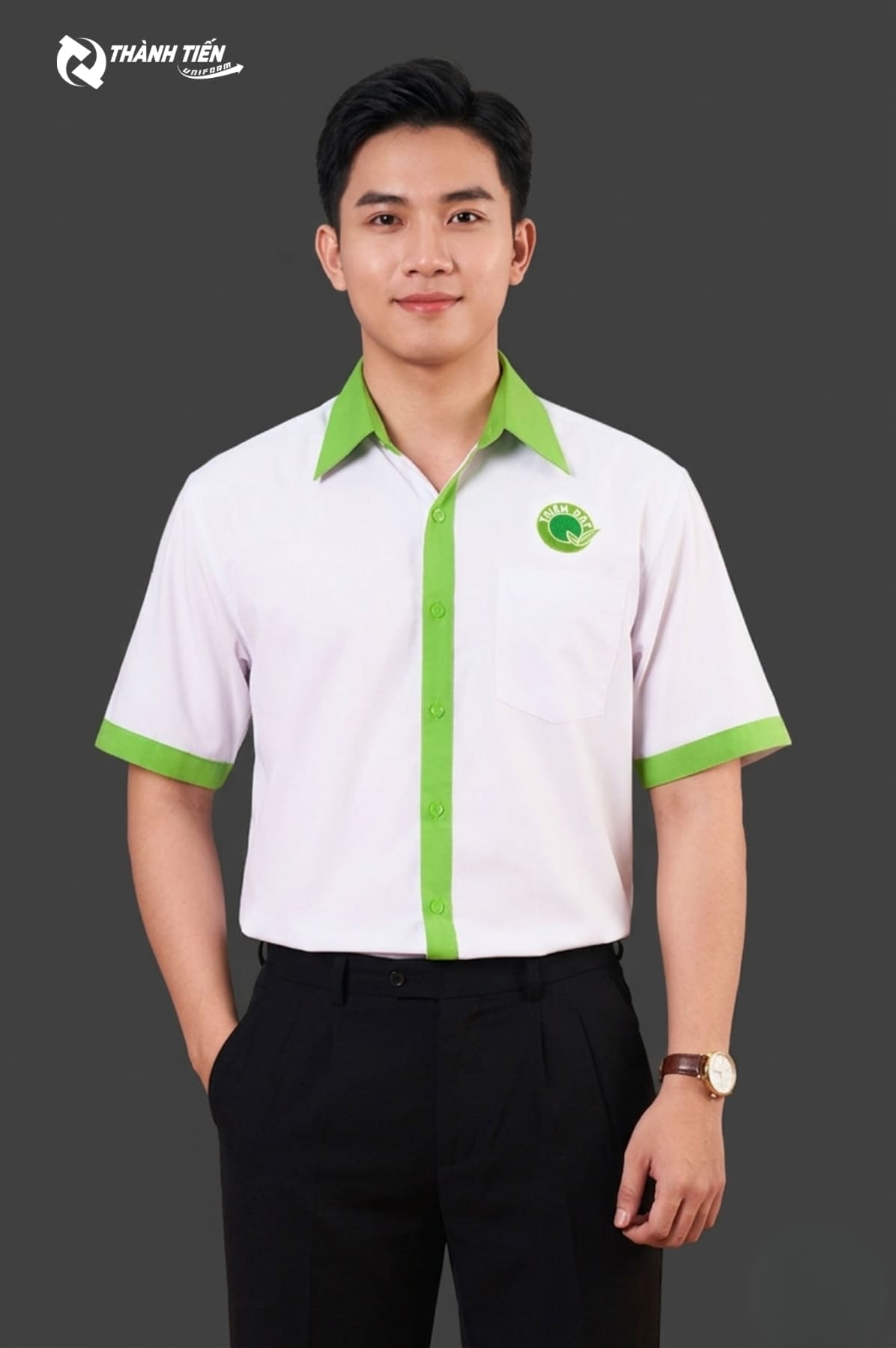 Mẫu áo sơ mi đồng phục công sở cho nam 