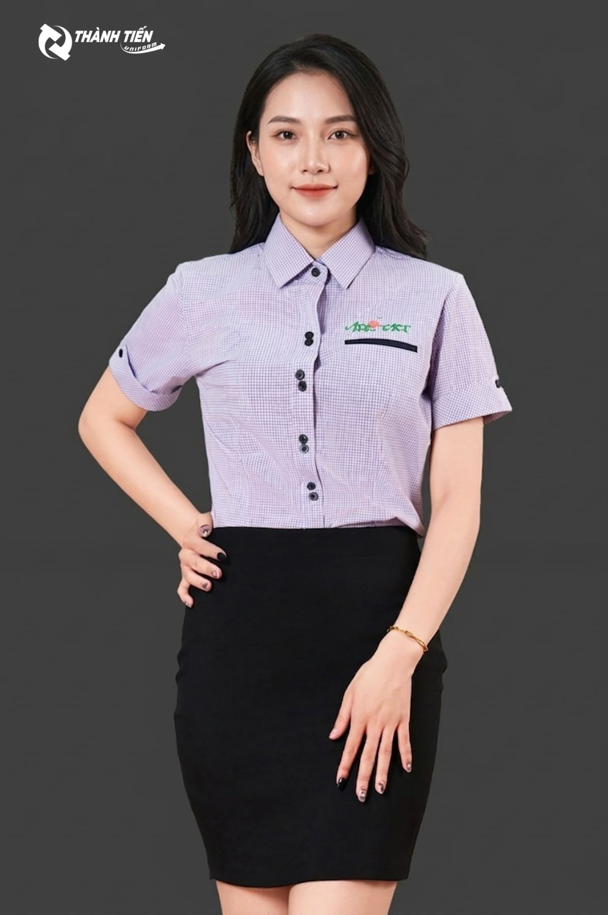 Mẫu áo đồng phục sơ mi nữ tôn dáng 