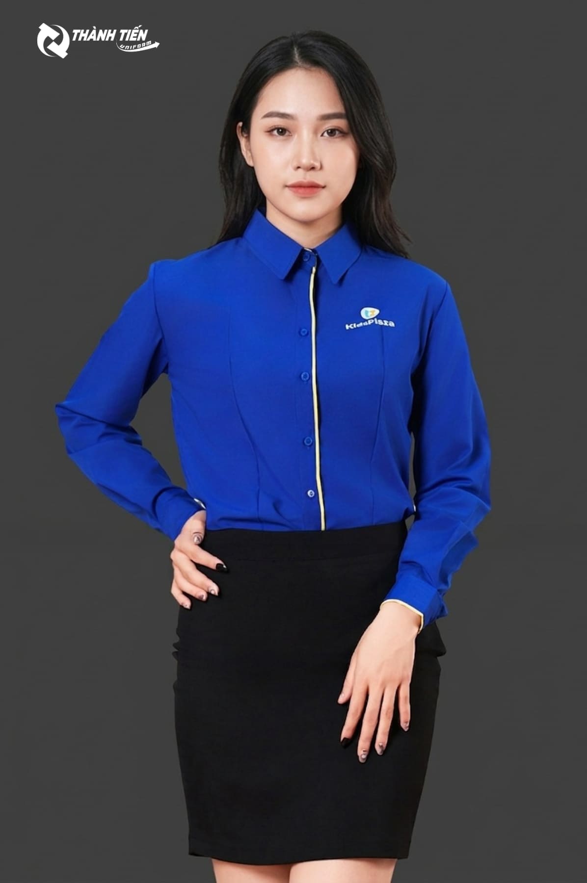 Mẫu đồng phục áo sơ mi nữ tay dài 