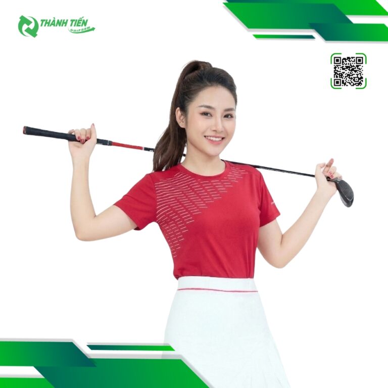 Mẫu áo thun đánh gofl màu đỏ